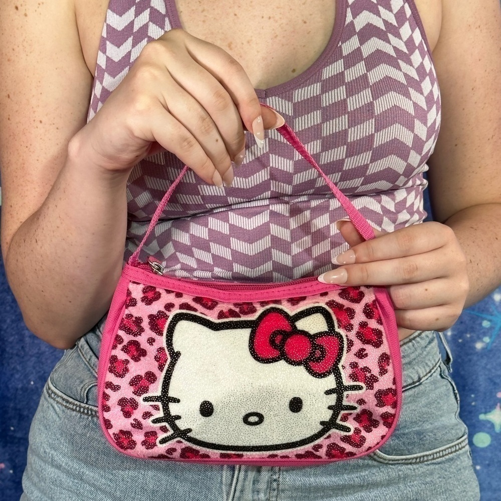 Hello Kitty Sanrio 2014 pink leopard print mini bag purse FAB Starpoint - Picture 14 of 16